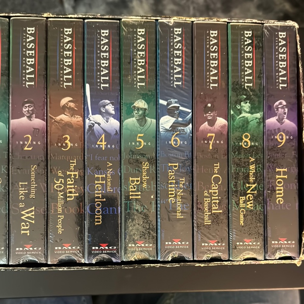 Baseball Documentary VHS Box Set (9 volumes) each in its own plastic never used